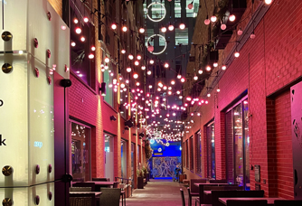 AKLD and Dairy Block unveils “Downpour” an art lighting installation in Blake’s Passage, Denver Colorado. Photo by Jeff Fierberg @jfierberg