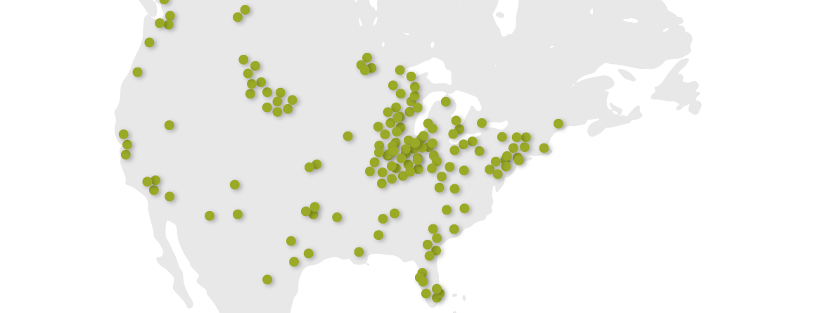 An image of a map, highlighting locations where AKLD has worked.