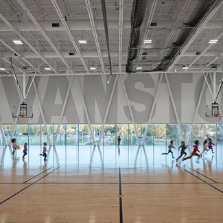 An image of a sports and recreation facility that AKLD completed light for.