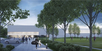 Architectural rendering of the Robert Crown Community Center in Evanston Illinois