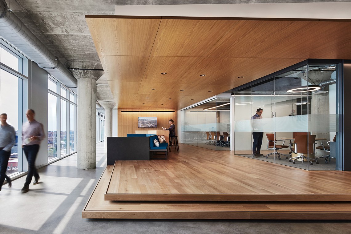 Sterling Bay reception area, interior lighting