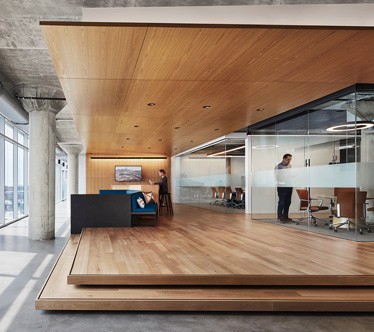 Sterling Bay reception area, interior lighting