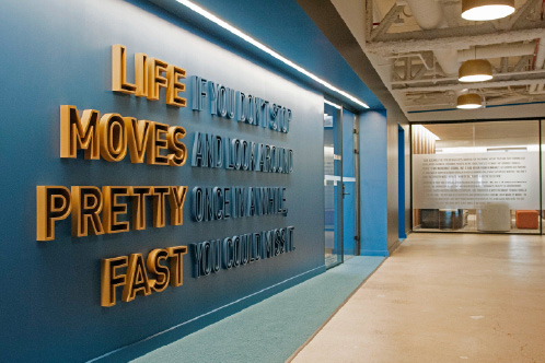 KPMG main hallway, interior lighting