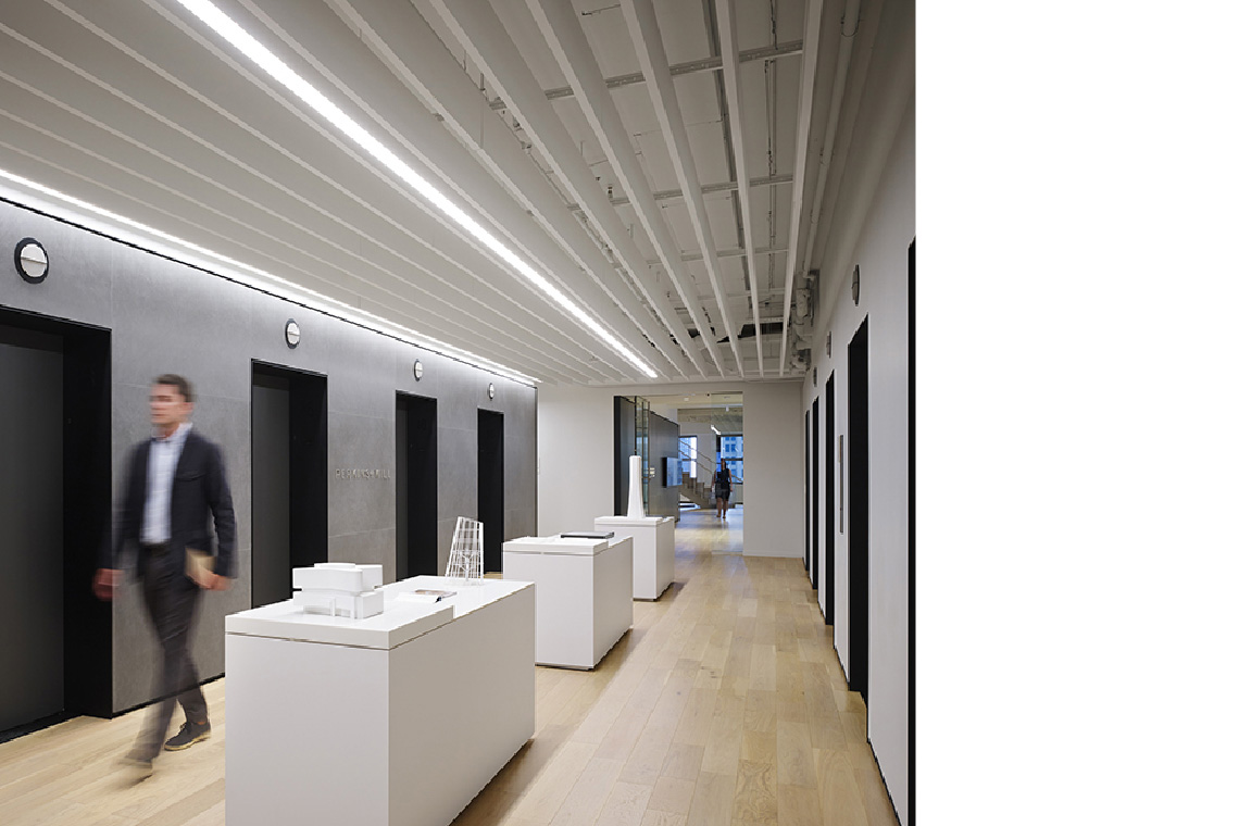 Perkins & Will hallway, interior lighting