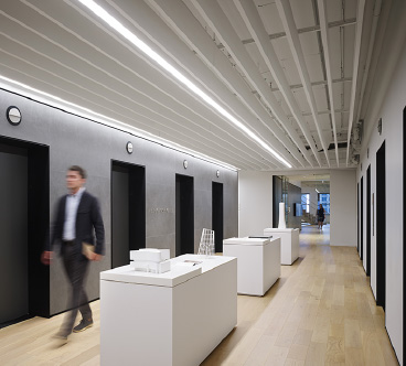 Perkins & Will hallway, interior lighting