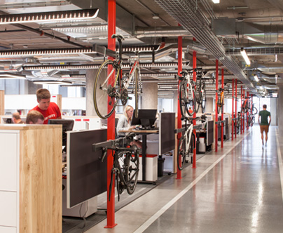 SRAM hallway and work area, interior lighting