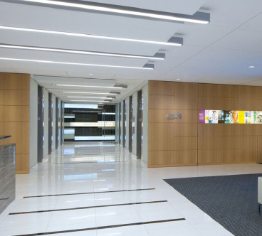 AMA reception area and hallway, interior lighting