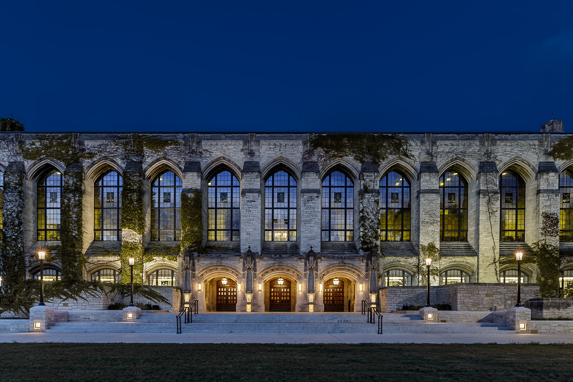 Northwestern University - Deering Library West Entrance Renovation exterior lighting