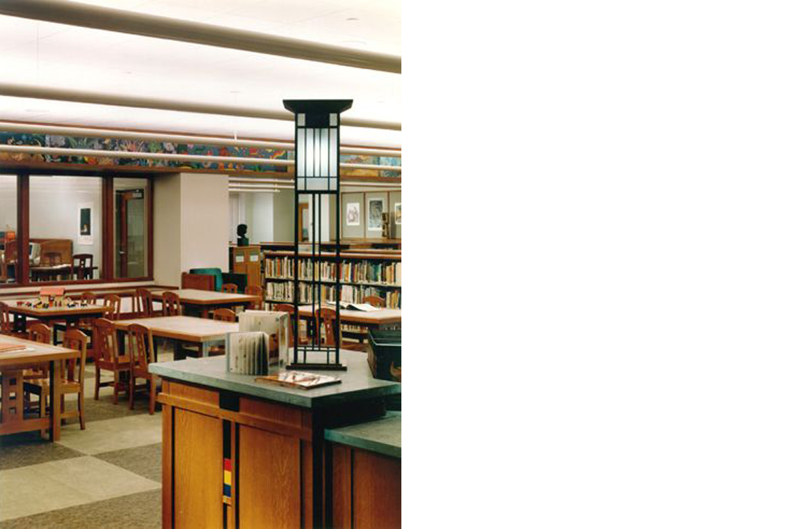 Evanston Library interior lighting