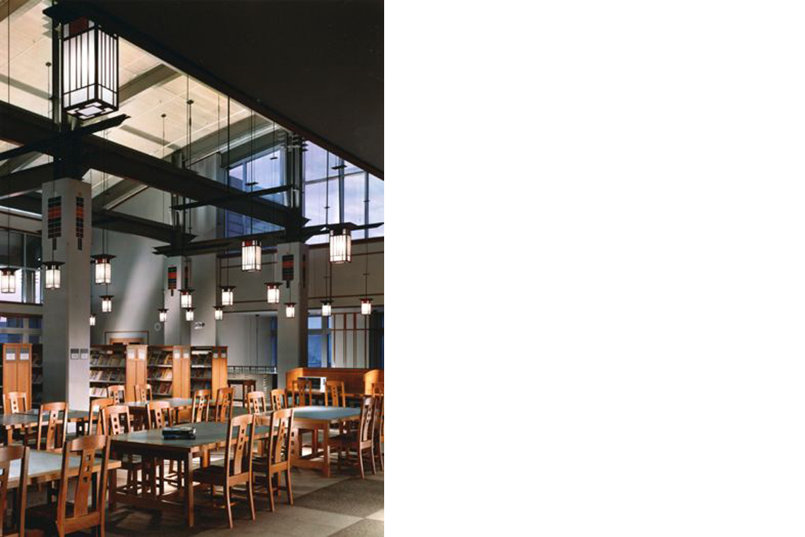 Evanston Library interior lighting