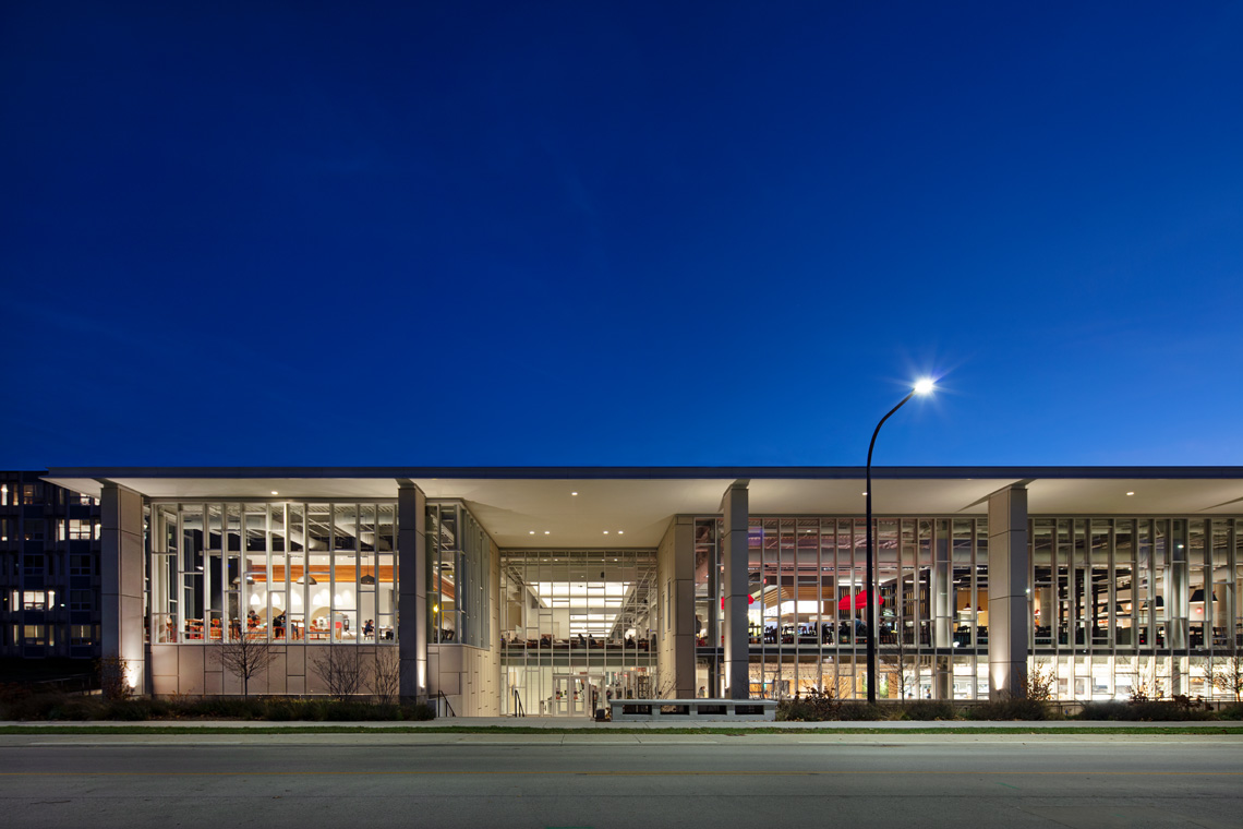 University of Illinois – ISR Dining Addition and Renovation prospective drawings of the exterior