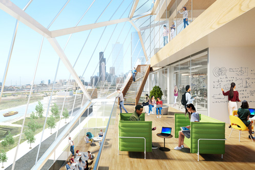 University of Illinois Discovery Partners Institute for Education and Research, interior lighting illustration