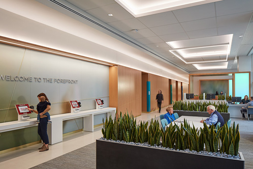 University of Chicago Medicine – Ambulatory Care Center at Streeterville hallway, interior lighting