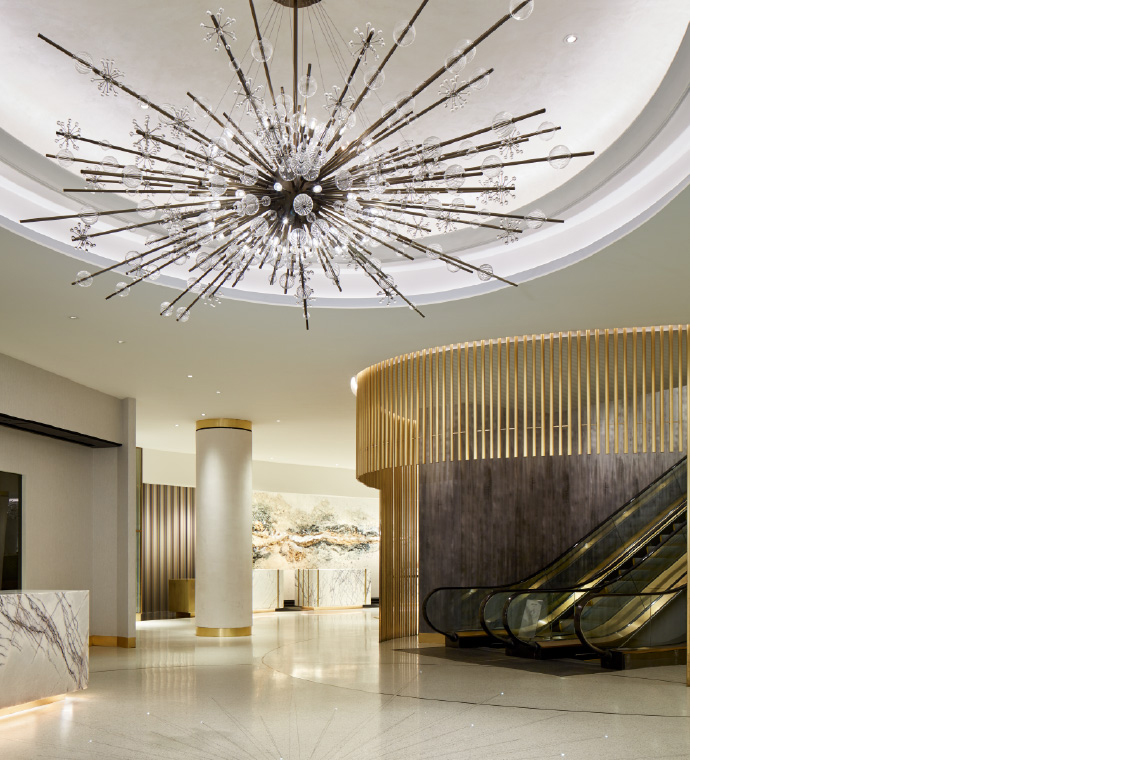 Loews Miami Beach reception area, interior lighting