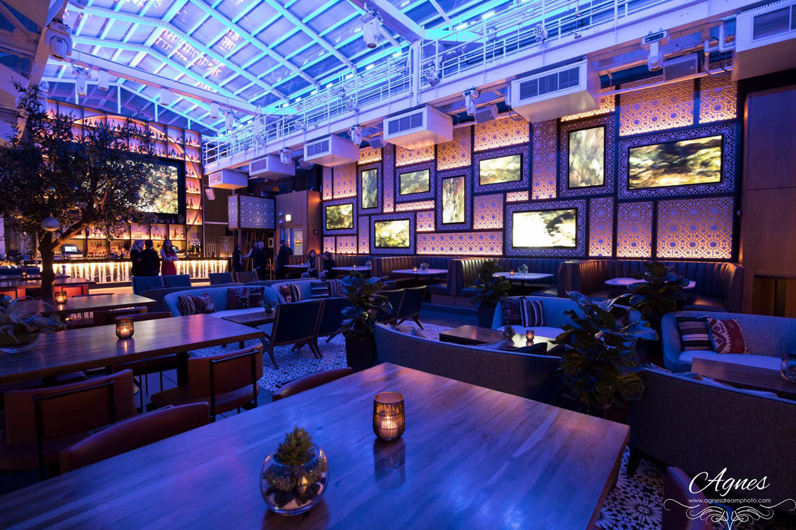 Roof on the Wit guest lounge area, interior lighting