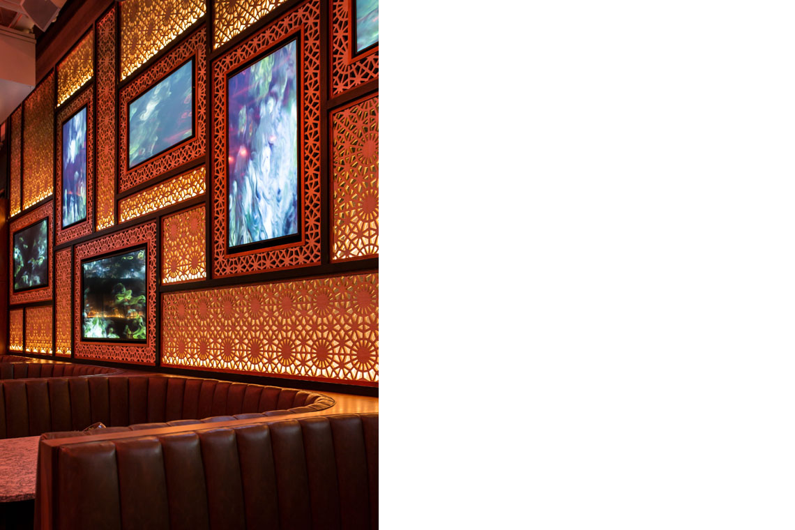 Roof on the Wit guest lounge area, interior lighting