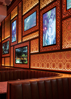 Roof on the Wit lounge area, interior lighting