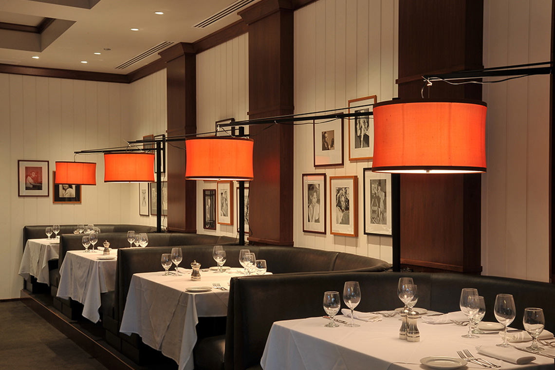 III Forks Steakhouse dining, interior lighting