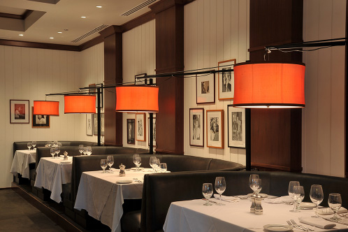 III Forks Steakhouse dining area, interior lighting