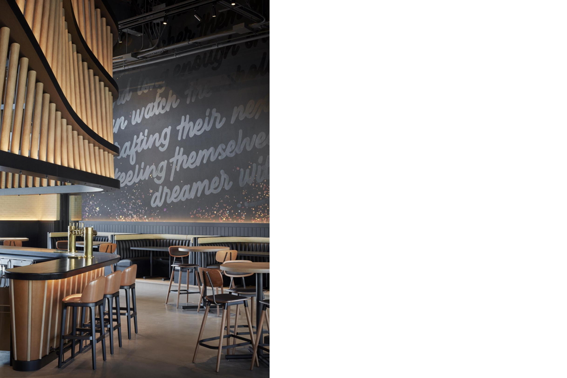 Diageo Guinness side view of bar with excellent interior lighting