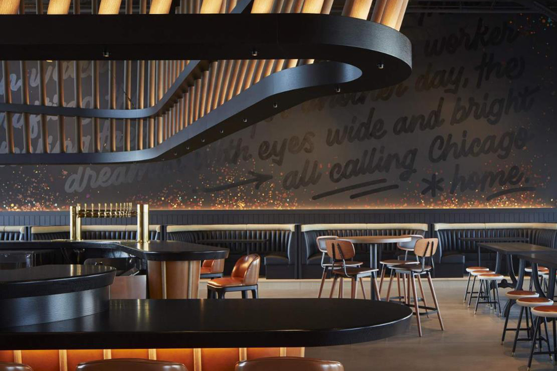 Diageo Guinness second view of main bar, interior lighting