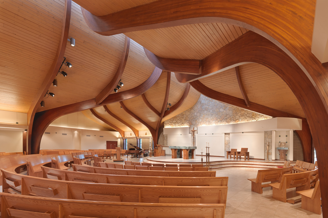 St. Hubert Catholic Church interior lighting