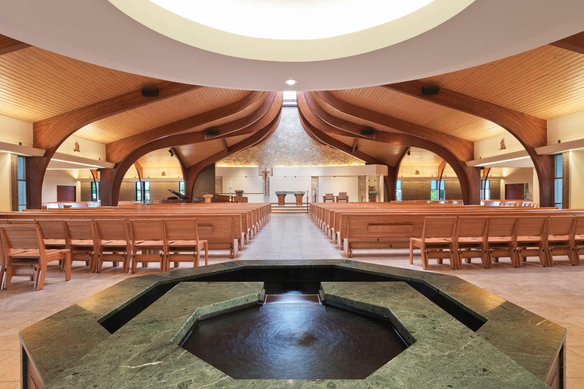 St. Hubert Catholic Church interior lighting