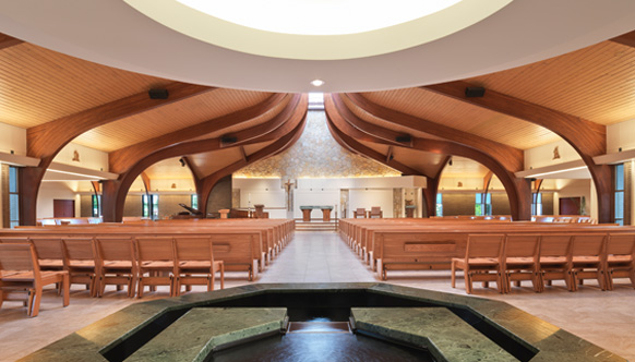 St. Hubert Catholic Church interior lighting