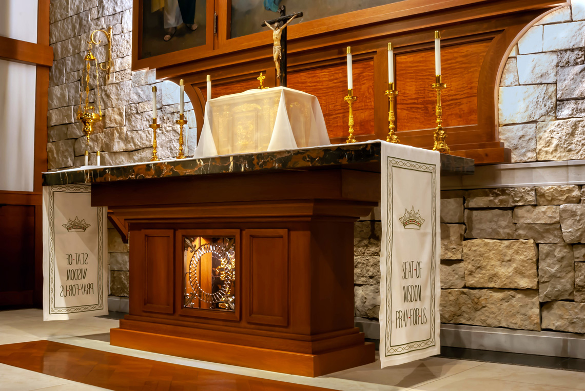 Holy Mary Seat of Wisdom Oratory interior lighting