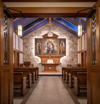 Holy Mary Seat of Wisdom Oratory interior lighting