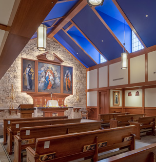 Holy Mary Seat of Wisdom Oratory interior lighting