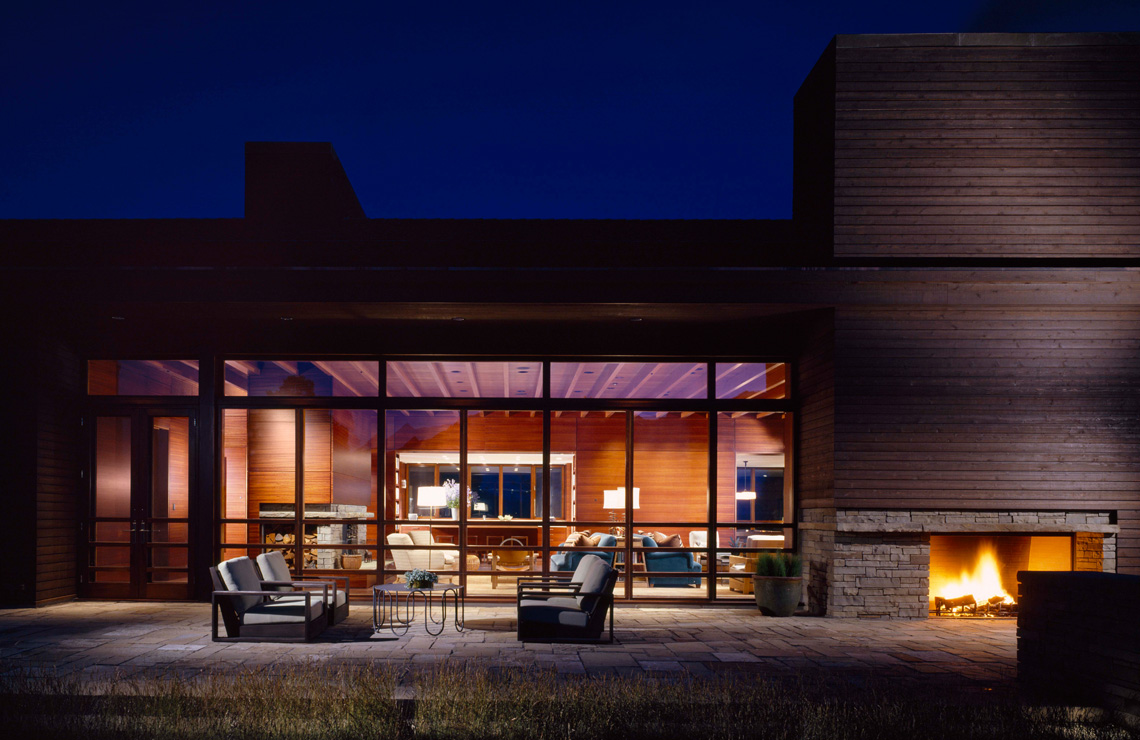 Jackson Hole Retreat, exterior lighting