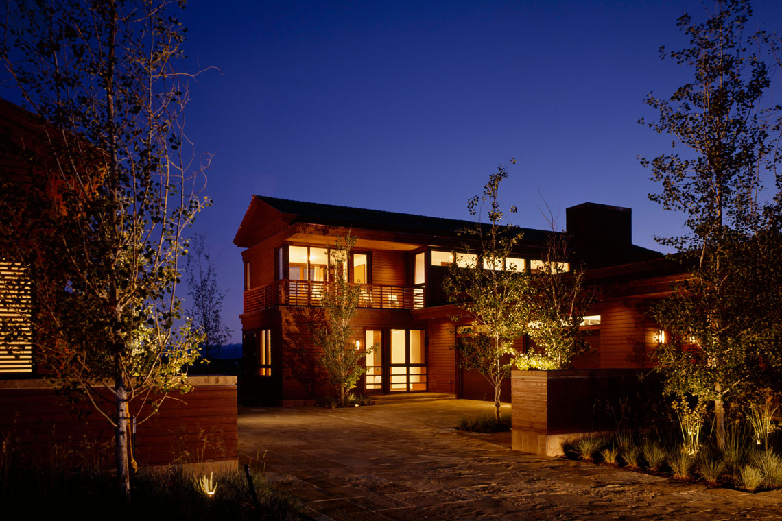 Jackson Hole Retreat, exterior lighting