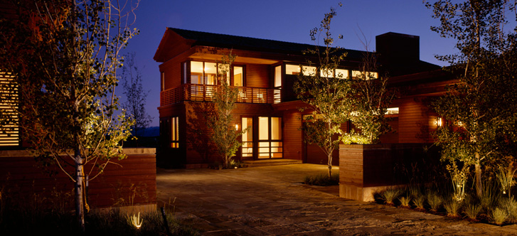Jackson Hole Retreat, exterior lighting