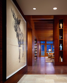 Jackson Hole Retreat, interior foyer lighting