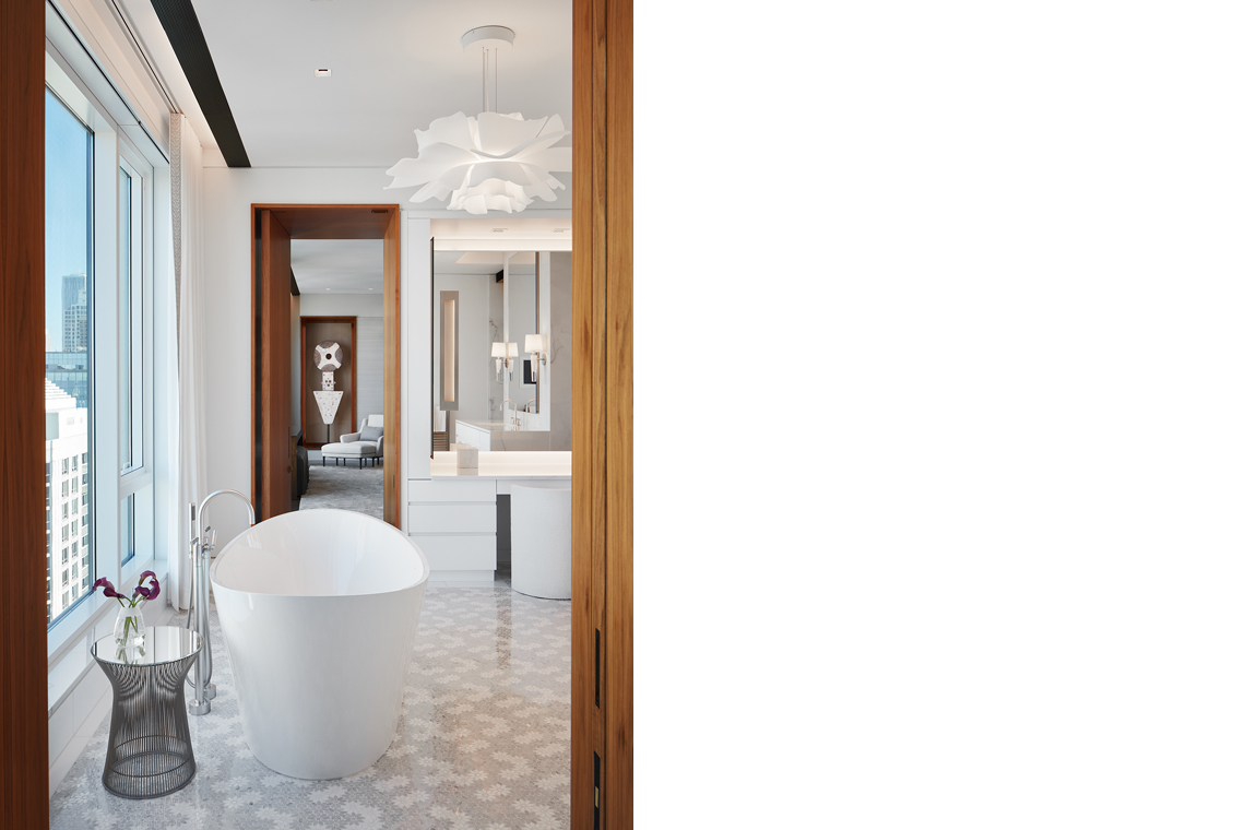 The High-Rise Home Chicago, interior luxury bathroom lighting