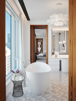 The High-Rise Home Chicago, interior luxury bathroom lighting