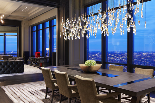 Loews Miami Beach lobby space, interior lighting