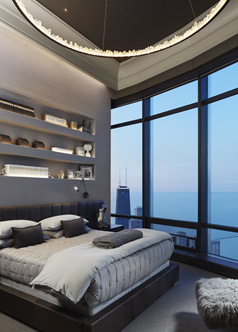 Loews Miami Beach lounge area, interior lighting