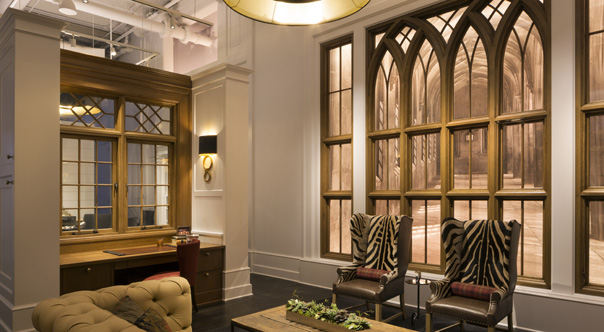 Loews Miami Beach reception area, interior lighting