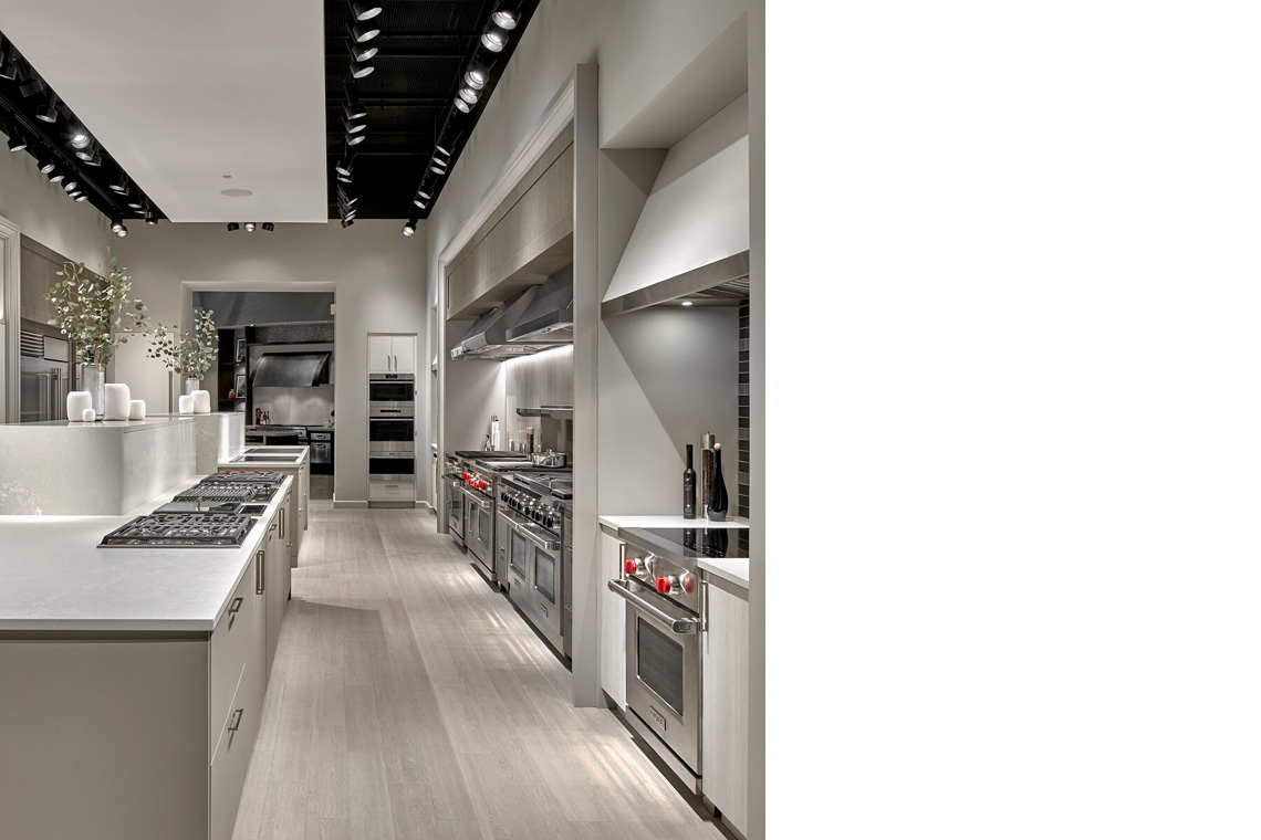 Sub-Zero, Wolf and Cove Showroom, interior lighting