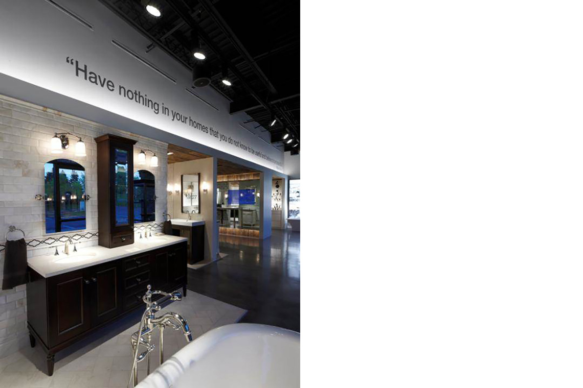 Kohler Showroom, Edina, Minnesota, interior lighting